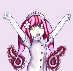  bat_wings ebola-chan flower nurse pink_hair wings 