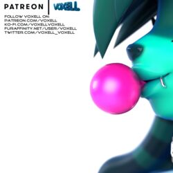  1:1 android animated anthro blowing_bubble_gum bubble bubble_gum candy deflating deflation dessert domestic_cat felid feline felis food gum hybrid inflating lagomorph latex leporid machine male mammal mouth_shot open_mouth rabbit robot short_playtime solo voxell voxell_voxell 