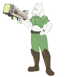  2016 4_fingers anthro bfg bfg9000 boss_monster_(undertale) bovid caprine clothed clothing doom_(series) earthgwee female fingers id_software mammal microsoft ranged_weapon solo toriel undertale undertale_(series) weapon 