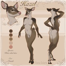  1:1 2021 absurd_res anthro breasts deer digital_media_(artwork) featureless_breasts featureless_crotch female hazel_(runa-solaris) hi_res mammal model_sheet nude runasolaris solo 