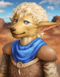  2021 anthro blue_eyes clothed clothing day detailed_background digital_media_(artwork) fur hair irbeus male outside sky smile solo 