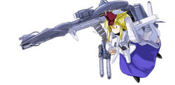  blonde_hair commentary_request cosplay doll fazz_(gundam) fazz_(gundam)_(cosplay) female flx gundam gundam_sentinel mecha_musume shanghai_doll solo touhou weapon zz_gundam 