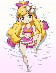  ass cheerleader curly_hair daga dakimakura feet long_hair panties princess_styla simple_background smile spread_legs the_legend_of_zelda the_legend_of_zelda:_tri_force_heroes underwear 