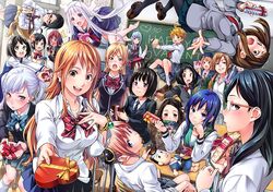  6+girls :d :o ^^^ ahoge albino alternate_costume amatori_chika annotated bangle barefoot barrel beanie bit_gag black_clover black_eyes black_hair blazer blonde_hair blue_eyes blue_hair blush boku_no_hero_academia bow bowtie box bracelet breasts brown_eyes brown_hair bun_cover chalk chalkboard character_doll chocolate classroom closed_mouth clothes_around_waist collared_shirt company_connection contemporary crossover day demon&#039;s_plan desk dress dress_shirt earrings eating emma_(yakusoku_no_neverland) floating flower gag gift gift_box gintama giving glasses glowing glowing_eyes gojou_reina green_eyes haikyuu!! hair_flower hair_ornament hair_over_shoulder hair_scrunchie hanamori_makoto hand_gesture hand_on_own_chest happy_valentine hat heart heart-shaped_box hino_yayoi hinomaru_zumou holding holding_gift ibitsu_no_amalgam indoors isobe_isobee isobe_isobee_monogatari jacket jewelry kagura_(gintama) kamado_nezuko kimetsu_no_yaiba large_breasts leaning_back loafers log_pose long_hair looking_at_viewer low_twintails mole mole_under_mouth mouth_hold multiple_crossover multiple_girls nakiri_erina nami_(one_piece) nanakura_jun naruto naruto_(series) neck_tattoo necktie noelle_silva nose_blush number_tattoo official_art ole_golazo on_desk one_piece open_mouth orange_eyes orange_hair outstretched_arms pantyhose pinafore_dress plaid plaid_skirt pleated_skirt purple_eyes red_eyes rimless_eyewear saeki_shun saiki_kusuo_no_psi_nan salvia_(demon&#039;s_plan) samon-kun_wa_summoner school school_uniform scrunchie seishun_heiki_no._1 serafuku sesuji_wo_pin!_to shaft_look shimizu_kiyoko shirt shoes shokugeki_no_souma short_hair shounen_jump sidelocks sideways sitting skirt sleeveless sleeveless_dress smile source_request spread_arms sweater sweater_around_waist tattoo teruhashi_kokomi teshigawara_sakura tootsuki_saryou_ryouri_gakuen_uniform triangular_headpiece twintails u.a._school_uniform uchiha_sarada uraraka_ochako v-shaped_eyebrows valentine very_long_hair wallet watari_eri white_hair white_shirt world_trigger yakusoku_no_neverland yunohana_yuuna yuragisou_no_yuuna-san 