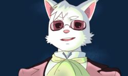  2016 5:3 amaki_tsukishiro anthro ascot cheek_tuft clothed clothing colored domestic_cat eyewear facial_tuft felid feline felis fully_clothed fur ghibli head_tuft hi_res laputa:_castle_in_the_sky male mammal monotone_body monotone_fur morenatsu parody pink_nose shirako shirt solo suit_jacket sunglasses topwear tuft white_body white_clothing white_fur white_shirt white_topwear 