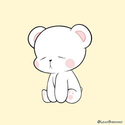  1:1 bear bodily_fluids crying fur hi_res mammal milk_(milkmochabear) milkmochabear pawpads paws pink_pawpads sad sherwind52 signature simple_background tail tears white_bear white_body white_fur 