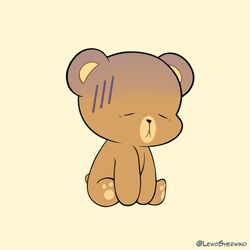  1:1 bear brown_bear brown_body brown_fur brown_pawpads depression fur grizzly_bear hi_res male mammal milkmochabear mocha_(milkmochabear) pawpads sad sherwind52 signature simple_background solo tail ursine yellow_background 