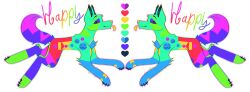  blep blue_body blue_fur blue_sclera bright_colors caloxya canid canine canis domestic_dog feral fur green_body green_fur hi_res mammal markings model_sheet multicolored_body multicolored_eyes multicolored_fur neon rainbow_body rainbow_fur red_body red_fur smiley_face solo tongue tongue_out yellow_nose yellow_tongue 