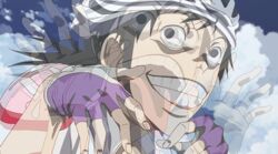  1boy akira_midousuji animated animated bicycle_helmet black_eyes black_hair crazy creepy helmet male_focus midousuji_akira smile solo tongue troll_face yowamushi_pedal 