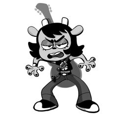  alternative_fashion bovid caprine clothed clothing female fur goth grey_body grey_fur horn mammal monochrome parappa_the_rapper rammy_lamb sheep sockopunch sony_corporation sony_interactive_entertainment um_jammer_lammy 