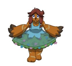  alpha_channel anthro anyes claws clothing dress female flower fur mammal pilosan plant simple_background sloth solo tartaurus xenarthran 