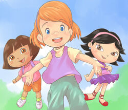  3girls darby dora dora_the_explorer june little_einsteins lolicon multiple_girls tagme yamanokonza 