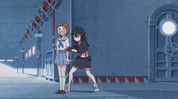  2girls animated animated kill_la_kill lowres mankanshoku_mako matoi_ryuuko multiple_girls rotation spinning xd 