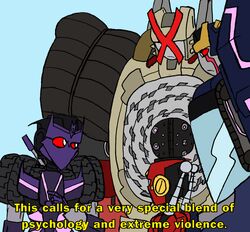  alien better_version_at_source brainlicking cybertronian decepticon dialogue digital_media_(artwork) english_text frown group hasbro helex_(transformers) humanoid humor kaon_(transformers) living_machine machine male mask not_furry red_eyes robot simple_background standing takara_tomy tarn_(transformers) tesarus_(transformers) text transformers 