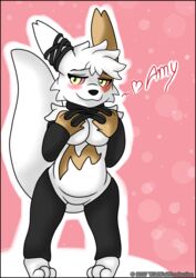  absurd_res amy_the_zangoose anthro blush breasts clothing fan_character female fur generation_3_pokemon hi_res nintendo pokemon pokemon_(species) solo white_body white_fur wildwolfproduction zangoose 