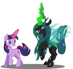  2015 absurd_res alpha_channel arthropod changeling duo equid equine female feral friendship_is_magic fur hair hasbro hi_res horn insect_wings mammal multicolored_hair my_little_pony mythological_creature mythological_equine mythology purple_body purple_fur purple_hair queen_chrysalis_(mlp) simple_background theshadowstone transparent_background twilight_sparkle_(mlp) two_tone_hair unicorn wings 