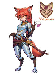  2022 3:4 anthro armor bedroom_eyes boots braided_hair breastplate breasts canid canine chausses clothed clothing crest_(heraldry) cuirass cuisse cute_fangs digitigrade digitigrade_footwear dual_swords eyebrow_through_hair eyebrows faulds feathers female footwear fox freckled_face freckles full-length_portrait fur furgonomic_footwear furgonomics gloves gorget greaves hair handwear harness headgear hi_res holding_feather insignia knight leather leather_clothing leather_gloves leather_handwear long_hair looking_at_viewer mammal medieval_armor medium_breasts melee_weapon narrowed_eyes open_mouth open_smile orange_body orange_eyes orange_fur orange_hair pauldron plackart plate_armor poleyn portrait pt_crow_(artist) red_body red_fur red_hair rerebrace sabatons saber sash scabbard seductive sheathed_weapon silver_(metal) silver_armor simple_background smile solo sword symbol text translucent translucent_hair ulpiana warrior weapon white_background 