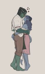  1boy 1girls clothed critical_role critical_role:_the_mighty_nein dungeons_and_dragons fjord_(critical_role) half-orc horns jester_lavorre jusoverart tail tiefling 