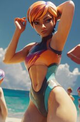  ai_generated anotherdimensionai anotherdimensionnsfw armpits female posing sabine_wren sexy_armpits star_wars star_wars_rebels swimsuit 