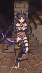  absurdres arms_behind_back ass barefoot black_hair black_ribbon blush bondage bondage bondage bound bound_ankles bound_arms bound_legs breasts dated earrings fate/grand_order fate_(series) feet female full_body hair_ribbon harpe highres hoop_earrings ishtar_(fate) jewelry legs legs_together medium_breasts navel nero_augustus no_shoes purple_rope restrained ribbon rope shibari_over_clothes single_thighhigh sitting sleeping solo thighhighs toeless_legwear toenails toes twitter_username two_side_up variant_set 