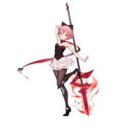  absurdres arm_at_side arm_up armor artist_request bow closed_mouth dress female full_body gorgeous_mushroom hairbow highres holding holding_polearm holding_weapon illusion_connect leg_up looking_at_viewer nina_(illusion_connect) official_art pantyhose pink_eyes pink_hair polearm polearm_behind_back shoes simple_background smile solo standing standing_on_one_leg strapless strapless_dress tachi-e third-party_source transparent_background weapon 