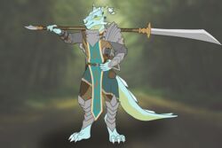  3:2 absurd_res armor dragon dragonborn_(dnd) dungeons_and_dragons fantasy hasbro hi_res joerat male medieval mythological_creature mythological_scalie mythology reptile scalie solo tail weapon wizards_of_the_coast 