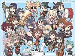  &gt;_&lt; 1boy 6+girls :3 =_= @_@ abyssal_ship admiral_(kancolle) ahoge akagi_(kancolle) anger_vein aqua_hair atago_(kancolle) bad_id bad_pixiv_id bass_drum bassoon batsubyou black_hair black_panties blonde_hair blue_eyes blue_hair blush_stickers braid brown_eyes brown_hair cello closed_eyes cymbals detached_sleeves double_bass dress drum elbow_gloves english_horn eyepatch feline flute fubuki_(kancolle) fusou_(kancolle) gloves glowing glowing_eyes green_eyes grey_hair haguro_(kancolle) hair_ornament hair_ribbon hairband hairclip harp hat headgear heart i-58_(kancolle) ikazuchi_(kancolle) inazuma_(kancolle) instrument ise_(kancolle) japanese_clothes kaga_(kancolle) kantai_collection kawamura_kazuma kitakami_(kancolle) kongou_(kancolle) machinery microphone midori_(kancolle) midriff military military_uniform mogami_(kancolle) multiple_girls music naka_(kancolle) naval_uniform navel orange_hair orchestra pale_skin panties pantyhose photoshop_(medium) ponytail rashinban_musume rensouhou-chan ribbon ringed_eyes school_uniform serafuku shimakaze_(kancolle) shoukaku_(kancolle) singing sitting snare_drum sparkle stuffed_animal stuffed_rabbit stuffed_toy sweatdrop ta-class_battleship tenryuu_(kancolle) thighhighs timpani torpedo triangle_(instrument) trombone trumpet tuba turret twintails underwear uniform violin white_hair wristband yellow_eyes yuubari_(kancolle) zuikaku_(kancolle) 