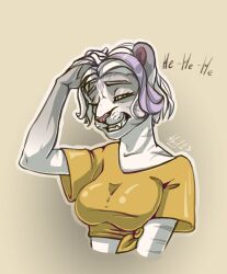  aleks_pakaralex anthro artfight clothed clothing digital_media_(artwork) female fur hair hi_res smile text 