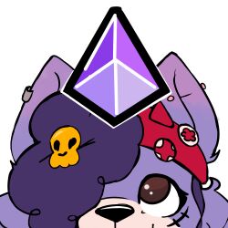  absurd_res anthro canid canine dannycris121 digital_media_(artwork) emoticon female fox fur hair hi_res invalid_tag mammal purple_body smile solo twitch.tv 