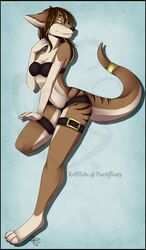  anthro breasts clothing dasyuromorph ear_piercing ear_ring extinct female hair hi_res kristein mammal marsupial piercing recently_extinct_species ring_piercing solo thylacine 