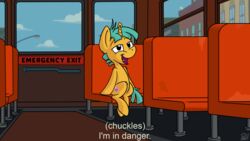  16:9 4k absurd_res bus commercial_vehicle danger dangerous dialogue english_text equid equine family_guy feral friendship_is_magic green_hair hair hasbro hi_res horn horse i&#039;m_in_danger_(meme) inside inside_bus male mammal meme my_little_pony mythological_creature mythological_equine mythology pirill-poveniy pony public_transportation ralph_wiggum semi-anthro sitting snails_(mlp) solo text the_simpsons unicorn vehicle vehicle_for_hire widescreen young young_feral young_male 