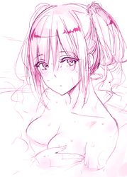  bathing blush breasts commentary_request completely_nude female idolmaster idolmaster_cinderella_girls kanzaki_ranko looking_at_viewer medium_breasts napata nude parted_lips solo twintails 