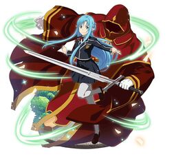  asuna_(sao) asuna_(sao-alo) black_jacket black_skirt blue_eyes blue_hair brown_footwear cloak commentary_request elf emblem energy female floating_hair gloves glowing grey_legwear holding holding_sword holding_weapon jacket kayaba_akihiko leg_up liberator_(sao) long_hair long_sword looking_at_viewer magic miniskirt neck_ribbon official_art outstretched_arms pantyhose pleated_skirt pointy_ears quinella red_cloak red_ribbon ribbon school_emblem school_uniform shirt shoes simple_background skirt smile standing standing_on_one_leg sword sword_art_online uniform very_long_hair weapon white_background white_gloves white_shirt 