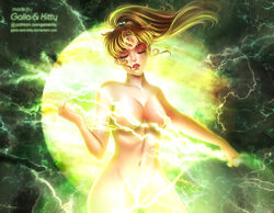  bishoujo_senshi_sailor_moon breasts brown_hair cloed_eyes female henshin hips kino_makoto lighting long_hair magic magical_girl makoto_kino moon planet sailor_jupiter sexy transformation 