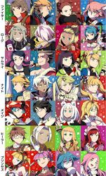  7th_dragon 7th_dragon_(series) :d absurdres alusha_(7th_dragon) animal_ears ares_(7th_dragon) armor axe bare_shoulders bell berich_(7th_dragon) black_hair blonde_hair blue_eyes blue_hair blunt_bangs boon_(7th_dragon) bottle bow bow_(weapon) breasts brown_eyes brown_hair checkered_bow checkered_clothes closed_mouth dark-skinned_female dark-skinned_male dark_skin drawing_bow ears_down eustis_(7th_dragon) fighter_(7th_dragon) frilled_hairband frills gassan_(7th_dragon) glasses glast_(7th_dragon) green_eyes green_hair grin grion_(7th_dragon) hair_between_eyes hair_ornament hair_over_one_eye hairband hairbow harukara_(7th_dragon) hat hatch_(7th_dragon) healer_(7th_dragon) highres holding holding_axe holding_bow_(weapon) holding_mace holding_stuffed_toy holding_sword holding_weapon holding_whip ikurakun_(7th_dragon) jericho_(7th_dragon) katana kate_(7th_dragon) kevin_(7th_dragon) knight_(7th_dragon) leo_(7th_dragon) mage_(7th_dragon) maron_(7th_dragon) medium_breasts melk_(7th_dragon) moiko_(7th_dragon) mol_(7th_dragon) momomeno_(7th_dragon) namuna_(7th_dragon) natsuki_tomo neck_bell pectorals pince-nez pink_hair pointy_ears portrait princess_(7th_dragon) purple_hair ran_(7th_dragon) rectangular_eyewear red_eyes rogue_(7th_dragon) rosary_(7th_dragon) samurai_(7th_dragon_series) scarf shaded_face sharuru_(7th_dragon) shishimaru_(7th_dragon) smile sora_(7th_dragon) stuffed_toy sword upper_body vanessa_(7th_dragon) weapon white_hair x_hair_ornament yac_(7th_dragon) yellow_eyes 