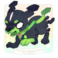  animal_focus bad_id bad_tumblr_id blank_eyes canine chibi full_body lowres nabeicat no_humans pokemon pokemon_(creature) simple_background solo white_background white_eyes zygarde zygarde_(10) 