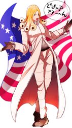  1boy american_flag bad_id bad_pixiv_id blonde_hair blue_eyes commentary_request curly_hair funny_valentine jojo_no_kimyou_na_bouken long_hair male_focus solo steel_ball_run xxxceller 