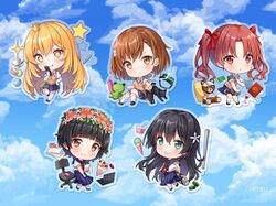  5girls :q animal animal_print armband bad_id bad_twitter_id bag bandages baseball_bat baseball_cap bendy_straw black_cat black_hair black_skirt blonde_hair blue_sailor_collar blue_skirt blue_sky blush bow bright_pupils brown_eyes brown_hair brown_sweater_vest cellphone chair chibi closed_mouth cloud cloudy_sky coin collared_shirt commentary computer controller crepe crown cup day drinking_glass drinking_straw elbow_gloves electricity electrokinesis emblem english_commentary eyepatch feline flip_phone flower food frog frog_panties frog_print fruit gekota gloves green_armband green_eyes hair_between_eyes hair_flower hair_ornament hairbow hat head-mounted_display highres hitsukuya holding holding_bag ice_cream ice_cream_cone kill_bear laptop long_hair loose_socks macaron medium_hair metal_baseball_bat mini_crown misaka_imouto_10032&#039;s_cat misaka_mikoto multiple_girls neckerchief office_chair panties parted_bangs phone pillow pink_flower pleated_skirt print_panties railgun_(misaka_mikoto) red_bow red_eyes red_neckerchief remote_control safety_pin sailor_collar sakugawa_school_uniform sample_watermark saten_ruiko saucer school_bag school_emblem school_uniform serafuku shirai_kuroko shirt shokuhou_misaki short_sleeves skirt sky socks spoon star-shaped_pupils star_(symbol) strawberry stuffed_animal stuffed_toy summer_uniform sweater_vest swivel_chair symbol-shaped_pupils teacup teddy_bear thigh_strap thighhighs toaru_kagaku_no_railgun toaru_majutsu_no_index tokiwadai_school_uniform tongue tongue_out twintails uiharu_kazari underwear unworn_panties very_long_hair visor watermark whistle white_flower white_gloves white_legwear white_panties white_shirt wine_glass yellow_pupils 