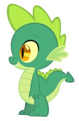  amber_eyes dragon durpy friendship_is_magic green_body green_scales green_spines hasbro hi_res male my_little_pony mythological_creature mythological_scalie mythology scales scalie simple_background spike_(mlp) young 