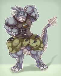  abs anthro barazoku belly biceps big_muscles blue_eyes bulge claws clothed clothing digital_media_(artwork) digitigrade dominant dragon dragontigerwolf english_text flexing front_view fully_clothed grey_body grin growing growth growth_sequence happy hi_res huge_muscles kardukk kobold looking_at_viewer male multicolored_body muscular muscular_anthro muscular_male mythological_creature mythological_scalie mythology paws pecs pose reptile scalie sequence shaded smile solo spikes tail teeth text tongue tongue_out two_tone_body two_tone_tail underwear white_body 