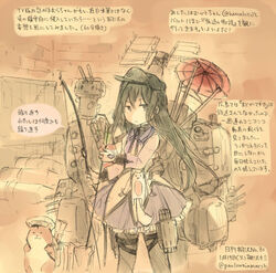  admiral_(kancolle) akemi_homura akemi_homura_(magical_girl) artist_self-insert black_hair bow_(weapon) commentary_request cosplay dated female hairband hat kantai_collection kirisawa_juuzou kirisawa_juuzou_(character) long_hair magical_girl mahou_shoujo_madoka_magica mahou_shoujo_madoka_magica_(anime) non-human_admiral_(kancolle) numbered oil-paper_umbrella pantyhose red_umbrella rensouhou-chan traditional_media translated twitter_username umbrella weapon yamato_(kancolle) yamato_(kancolle)_(cosplay) 