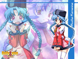  4:3 blue_hair braid mucha_karenina mutsumi_masato only_you only_you_recross thighhighs twin_braids wallpaper zettai_ryouiki 