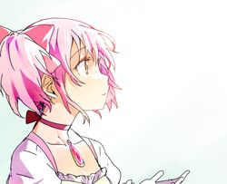  bad_id bad_pixiv_id bow choker female gloves hairbow jewelry kaname_madoka kaname_madoka_(magical_girl) magical_girl mahou_shoujo_madoka_magica mahou_shoujo_madoka_magica_(anime) pendant pink_hair short_twintails solo soul_gem twintails yellow_eyes yoplait 