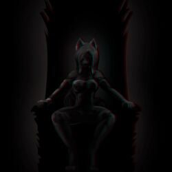  1:1 2017 animated anthro breasts canid canine chromatic_aberration deity demented demon distortion ear_piercing facial_piercing female hair kittykage mammal nightmare_fuel nipples piercing saiya_darkfire short_playtime 