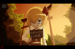  blonde_hair parody red_eyes ribbons rumia short_hair torii touhou watashi_ga_motenai_no_wa_dou_kangaetemo_omaera_ga_warui! woofey 