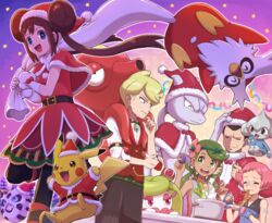  ambiguous_gender blush christmas clothing costume delibird eating female generation_1_pokemon generation_2_pokemon generation_3_pokemon generation_7_pokemon giovanni_(pokemon) glalie green_eyes group gym_leader hi_res holidays human humanoid legendary_pokemon male mallow_(pokemon) mammal maylene_(pokemon) meditite mewtwo nintendo octillery pikachu pokemoa pokemon pokemon_(species) pokemon_trainer rosa_(pokemon) santa_costume siebold_(pokemon) team_rocket tsareena 