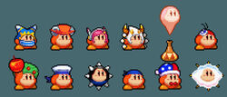  apple bandana_dee blush bottle bowtie cloud daroach fusion ghost gordo hat headgear headphones jester_hat kirby_(series) kracko magolor marx mouse_ears nintendo pink_hair pixel_art spikes susie_(kirby) taranza waddle_dee waddle_doo wapod whispy_woods 