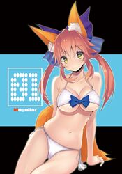  animal_ears bad_id bad_pixiv_id bikini blush breasts cleavage collarbone fate/extra fate/grand_order fate_(series) female fox_ears fox_tail hair_ribbon large_breasts long_hair mogullaz official_alternate_costume pink_hair ribbon side-tie_bikini_bottom solo swimsuit tail tamamo_(fate) tamamo_no_mae_(fate/extra) tamamo_no_mae_(sexy_bikini)_(fate) white_bikini yellow_eyes 