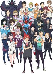  6+boys 6+girls acceptor alexis_kerib anosillus_ii anti_(ssss.gridman) apron arai_hiroki arii_(ssss._gridman) armor bad_id bad_twitter_id black_gloves blonde_hair blue_eyes borr bow brown_hair cardigan chains commentary everyone fingerless_gloves flame_print flipped_hair formal furuma_ako gakuran gloves green_shirt green_suit gridman_(ssss) gridman_universe half_updo hassu hibiki_yuuta highres imai_(ssss._gridman) jacket letterman_jacket long_hair marusa_ramo mask max_(ssss.gridman) multicolored_hair multiple_boys multiple_girls namiko necktie orange_hair pantyhose pose purple_bow purple_jacket red_hair red_necktie samurai_calibur school_uniform scrunchie shinjou_akane shirt shoes simple_background sneakers ssss.gridman streaked_hair suit sweater_vest takarada_orie takarada_rikka takato_(ssss._gridman) twintails utsumi_shou vit waistcoat white_background yamato_(ssss._gridman) yellow_shirt 