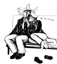  2020 american_opossum anthro black_and_white closed_eyes clothing drunk duo female footwear hi_res hladilnik lagomorph leaning_on_another leporid mammal marsupial marylin_(hladilnik) monochrome naval_uniform pro_bun_(hladilnik) rabbit sailor_hat sailor_uniform socks substance_intoxication uniform 